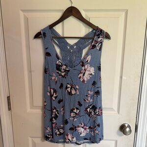 Maurices Blue Floral Tank Top